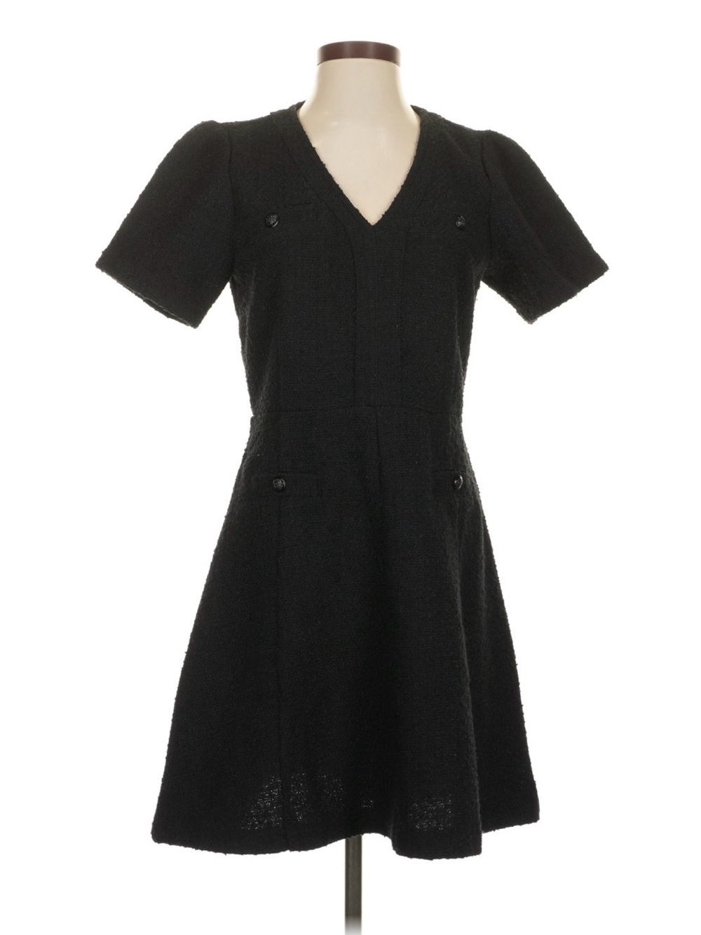 NWT LOFT Classic Black V‑Neck Short work Sleeve Dress